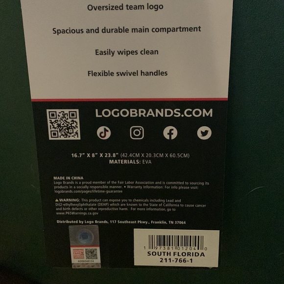 Florida Bulls Adventure tote NWT - Picture 4 of 4